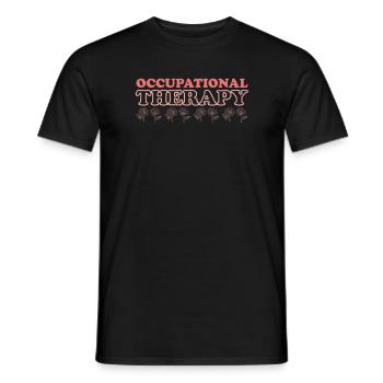 Chemise d’ergothérapie mignonne - T-shirt homme - noir - Devant - AI Model Male 178 light (178cm)
