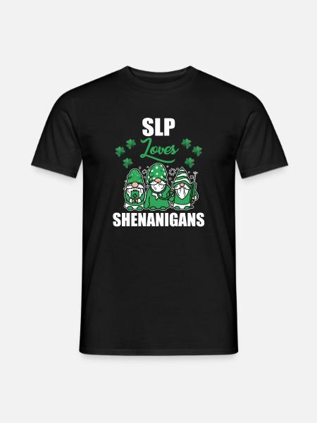 Speech-language pathologist loves Shenanigan's St. Patrick's Day - Men's T-Shirt - black