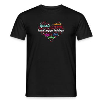 Great Speech Pathologist Heart Design - Men's T-Shirt - black - Front - AI Model Male 178 light (178cm)