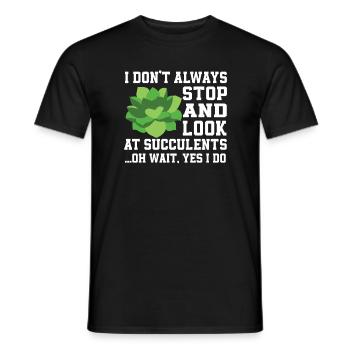 Funny Succulent Saying Love Botany - Men's T-Shirt - black - Front - AI Model Male 178 light (178cm)