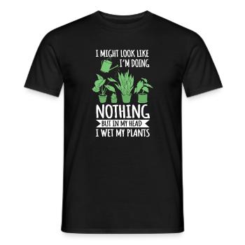 Funny Gardener Plants Design - Men's T-Shirt - black - Front - AI Model Male 178 light (178cm)