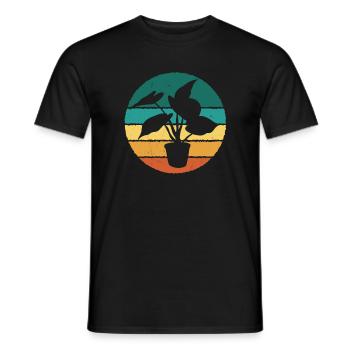 Retro Zimmerpflanze - Männer T-Shirt - Schwarz - Vorne - AI Model Male 178 light (178cm)