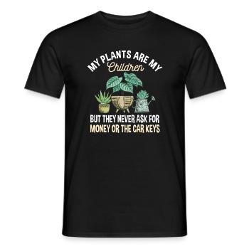 Funny Plants Lover and Garden Saying - Men's T-Shirt - black - Front - AI Model Male 178 light (178cm)