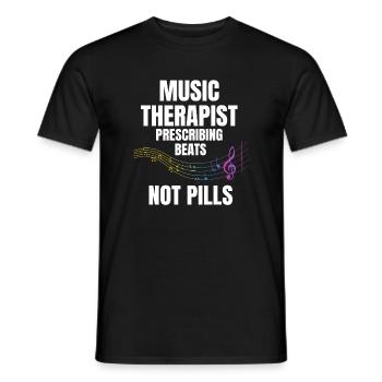 Les musicothérapeutes disent - T-shirt homme - noir - Devant - AI Model Male 178 light (178cm)