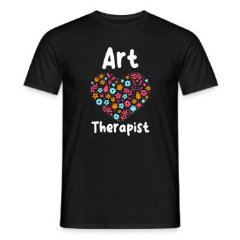 Kunsttherapeut Herz - Männer T-Shirt - Schwarz - Vorne - AI Model Male 178 light (178cm)