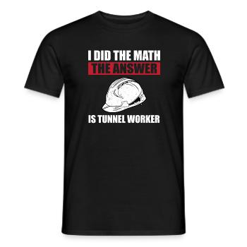 Drôle de dicton d’ouvrier de tunnel - T-shirt homme - noir - Devant - AI Model Male 178 light (178cm)