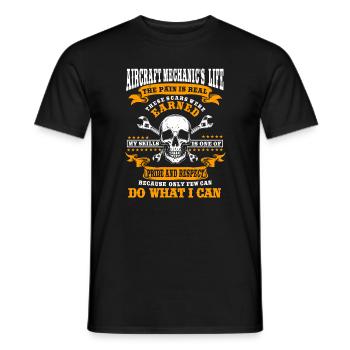 Awesome Airplane Mechanic Costume - Men's T-Shirt - black - Front - AI Model Male 178 light (178cm)