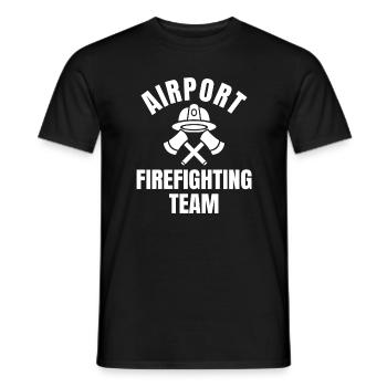 Airport Fire Fighting Team - Men's T-Shirt - black - Front - AI Model Male 178 light (178cm)