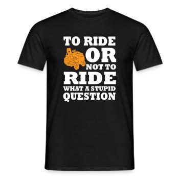 Funny ride-on mower gardener lawn mowing - Men's T-Shirt - black - Front - AI Model Male 178 light (178cm)