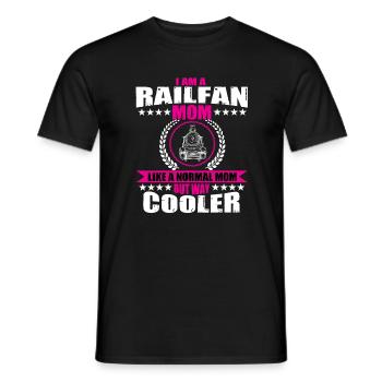 Lustige Railfan Mama Lokomotive Eisenbahnzüge - Männer T-Shirt - Schwarz - Vorne - AI Model Male 178 light (178cm)