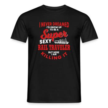Lustiges Geschenk Für Bahnreisende - Männer T-Shirt - Schwarz - Vorne - AI Model Male 178 light (178cm)