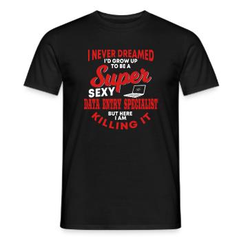 Especialistas en entrada de datos divertidos - Camiseta hombre - negro - delante - AI Model Male 178 light (178cm)