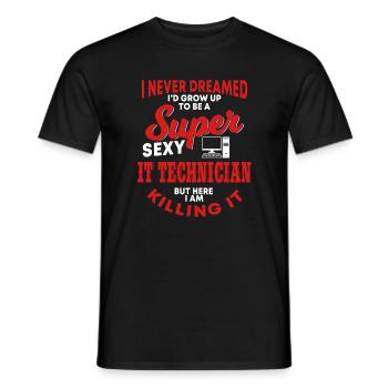 Soutien informatique - T-shirt homme - noir - Devant - AI Model Male 178 light (178cm)
