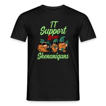 Soutien informatique Fête de la Saint-Patrick - T-shirt homme - noir - Devant - AI Model Male 178 light (178cm)