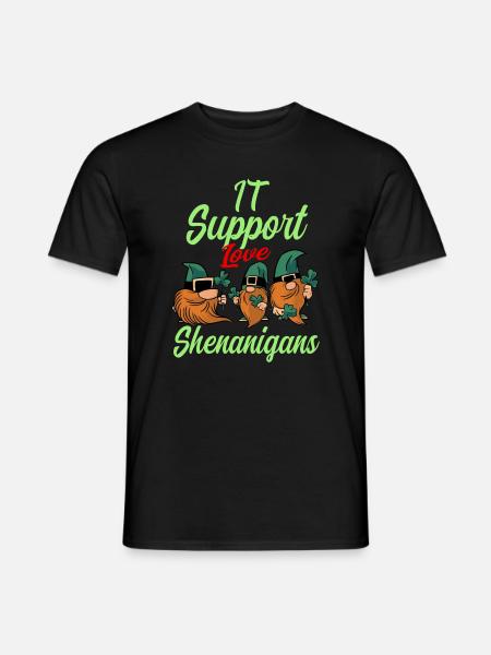 IT-support Skt. Patricks dag - Mænd T-shirt - sort