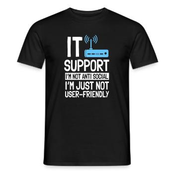 Support informatique Amateurs d’ordinateurs - T-shirt homme - noir - Devant - AI Model Male 178 light (178cm)
