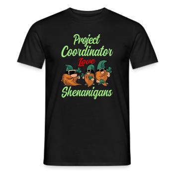 Coordonnatrice de projet Fête de la Saint-Patrick - T-shirt homme - noir - Devant - AI Model Male 178 light (178cm)