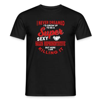 Great sales representative outfit - Men's T-Shirt - black - Front - AI Model Male 178 light (178cm)