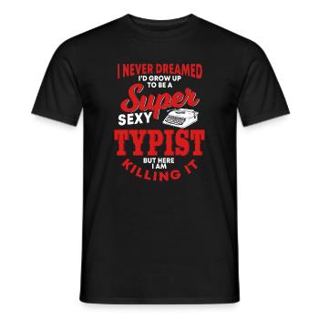 Collecteur de machines à écrire - T-shirt homme - noir - Devant - AI Model Male 178 light (178cm)