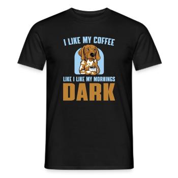 Lustiger Kaffee Trinkender Hundeliebhaber - Männer T-Shirt - Schwarz - Vorne - AI Model Male 178 light (178cm)