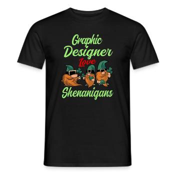 Graphic Designer St. Patrick's Day - Men's T-Shirt - black - Front - AI Model Male 178 light (178cm)