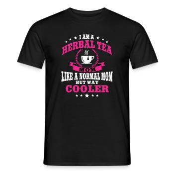 Funny Herbal Tea Mom Design Women - Men's T-Shirt - black - Front - AI Model Male 178 light (178cm)
