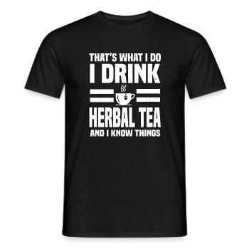 Herb tea - Men's T-Shirt - black - Front - AI Model Male 178 light (178cm)