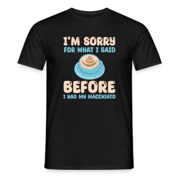 Café italien Macchiato Design - T-shirt homme - noir - Devant - AI Model Male 178 light (178cm)