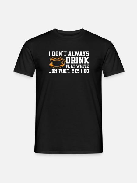Lustiges Flat White Kaffeeliebhaber Design - Männer T-Shirt - Schwarz