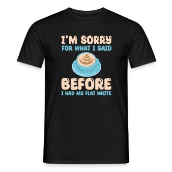 Funny Flat White Coffee Outfit - Men's T-Shirt - black - Front - AI Model Male 178 light (178cm)