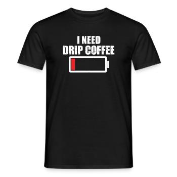 I need filter coffee - Men's T-Shirt - black - Front - AI Model Male 178 light (178cm)