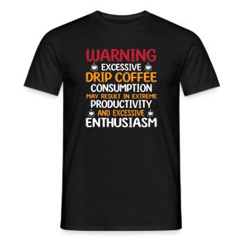 Funny filter coffee humor - Men's T-Shirt - black - Front - AI Model Male 178 light (178cm)