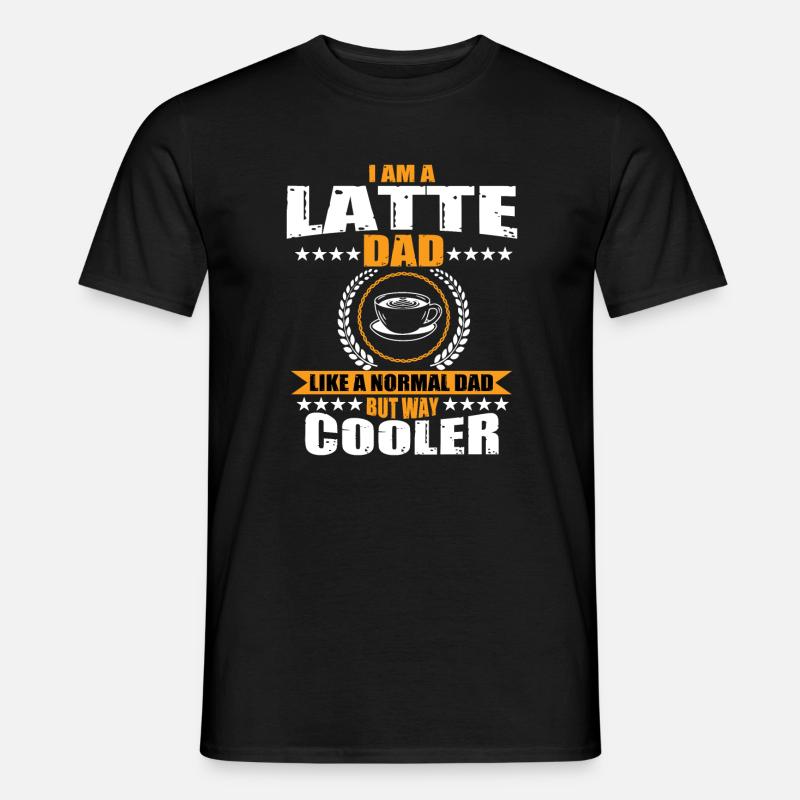 Latte Papa Kaffeetrinker - Männer T-Shirt - Schwarz