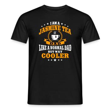 Drôle de papa au thé au jasmin - T-shirt homme - noir - Devant - AI Model Male 178 light (178cm)