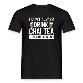Funny Chai Tea Saying Love Chai Latte - Men's T-Shirt - black - Front - AI Model Male 178 light (178cm)
