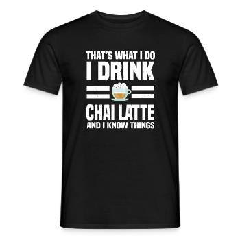 Chai Latte Saying - Men's T-Shirt - black - Front - AI Model Male 178 light (178cm)