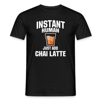 Chai Latte Lover Humor - Men's T-Shirt - black - Front - AI Model Male 178 light (178cm)