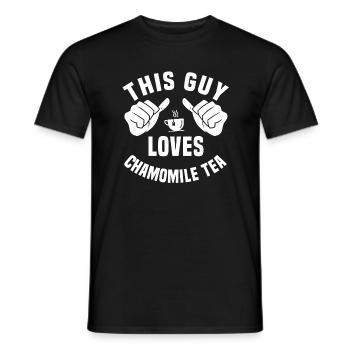 Funny Chamomile Tea Lover Outfit - Men's T-Shirt - black - Front - AI Model Male 178 light (178cm)