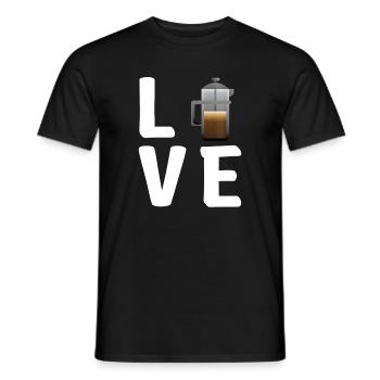 I love French coffee press - Men's T-Shirt - black - Front - AI Model Male 178 light (178cm)