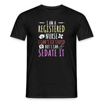 Funny Nurse Costume Nursing - Men's T-Shirt - black - Front - AI Model Male 178 light (178cm)