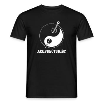 Acupuncturist Yin Yang Acupuncture - Men's T-Shirt - black - Front - AI Model Male 178 light (178cm)