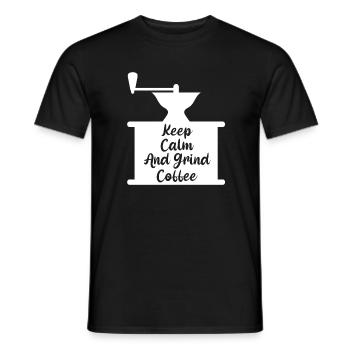 Funny Manual Coffee Grinder Coffee Beans - Men's T-Shirt - black - Front - AI Model Male 178 light (178cm)