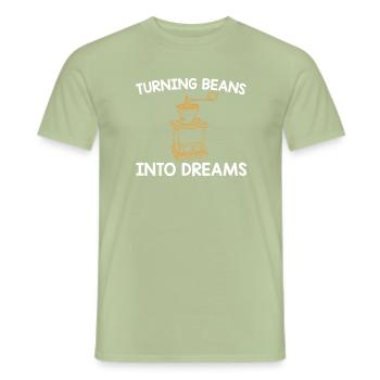 Coffee grinder - Men's T-Shirt - sage - Front - AI Model Male 178 light (178cm)