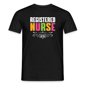 Equipement d’infirmière Rn Soins infirmiers - T-shirt homme - noir - Devant - AI Model Male 178 light (178cm)
