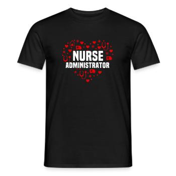 Schönes Krankenschwester Administrator Herz - Männer T-Shirt - Schwarz - Vorne - AI Model Male 178 light (178cm)
