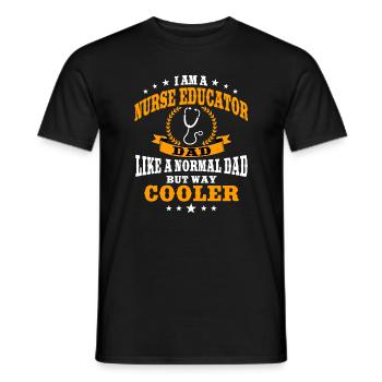 Infirmière instructrice Papa Fête des pères - T-shirt homme - noir - Devant - AI Model Male 178 light (178cm)