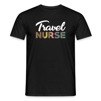 Niedliche Reisekrankenschwester Leopardenmuster - Männer T-Shirt - Schwarz - Vorne - AI Model Male 178 light (178cm)