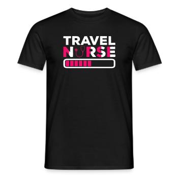 Infirmière infirmière en emploi temporaire - T-shirt homme - noir - Devant - AI Model Male 178 light (178cm)