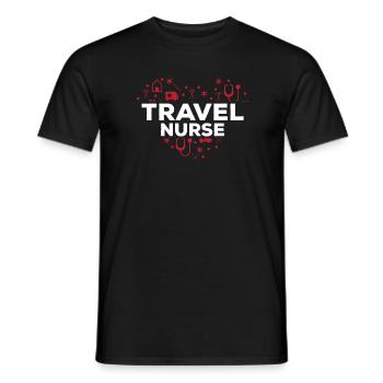 Infirmière de voyage - T-shirt homme - noir - Devant - AI Model Male 178 light (178cm)