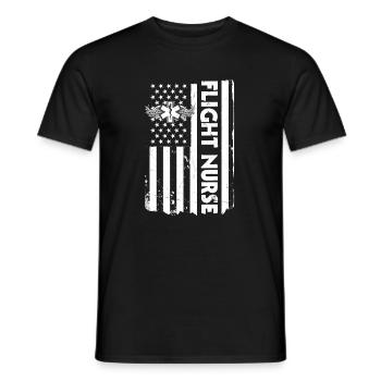 USA Flag Flight Nurse America - Men's T-Shirt - black - Front - AI Model Male 178 light (178cm)
